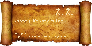 Kassay Konstantina névjegykártya